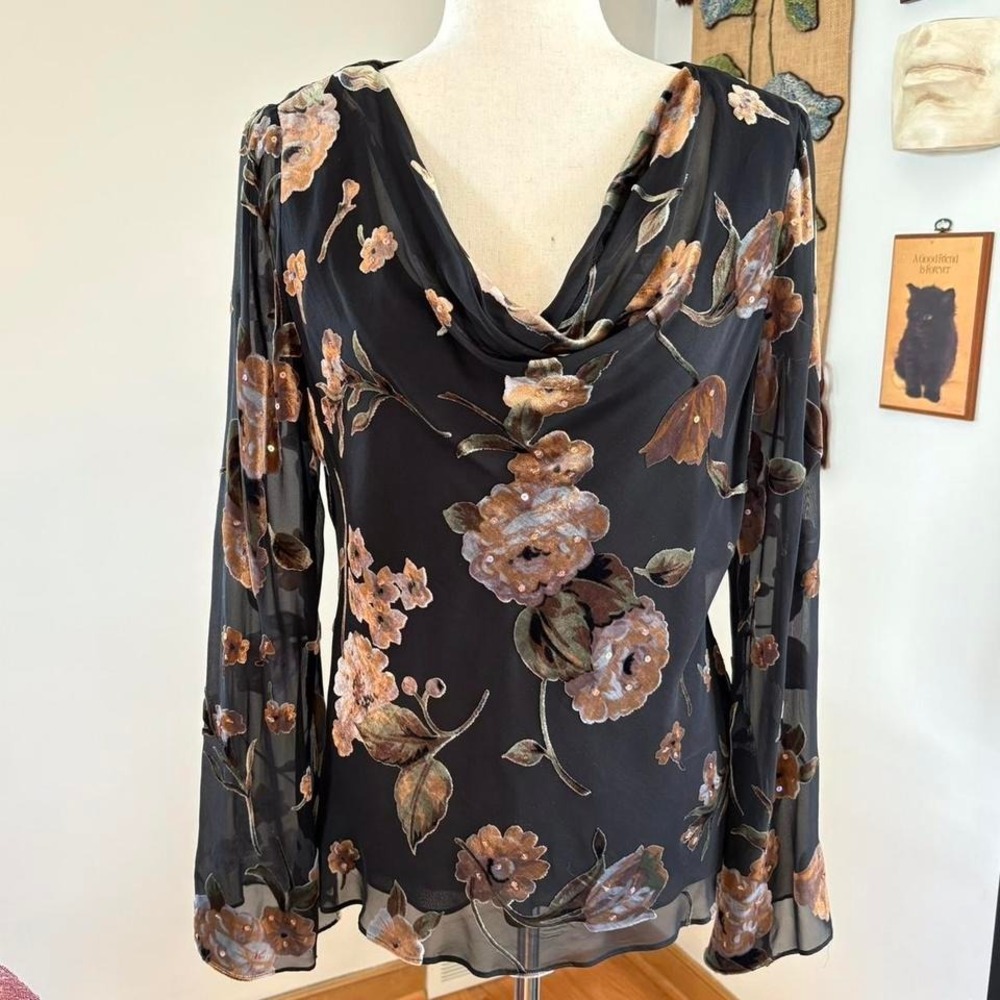 Whimsygoth Floral Silk Blouse